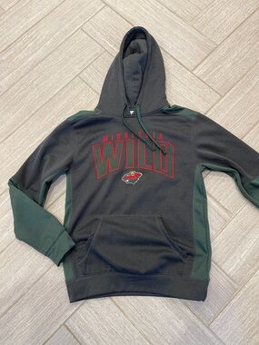 Men's Hooded Wild Pullover - Dark Gray with Green